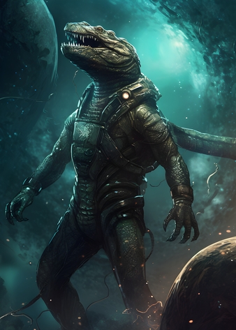 Reptilian humanoid SF art